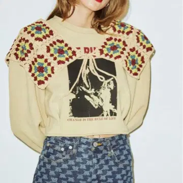 jouetie 턱 슬리브 풀오버 퍼프 슬리브 긴팔 숏 기장