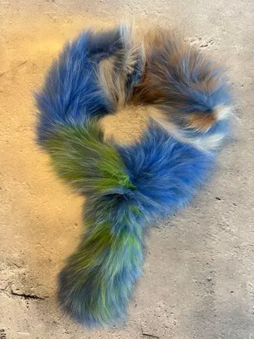 퍼 스카프 파랑 그린 브라운