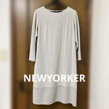 [새상품급] NEWYORKER 원피스 베이지 긴팔 밑단 장식 3시즌