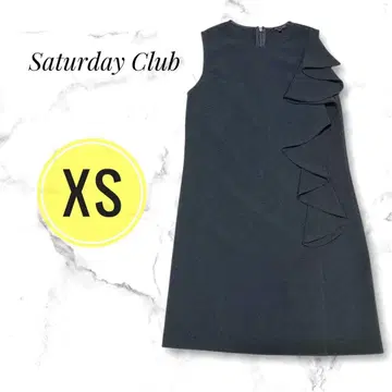 Saturday Club 아지메 프릴 원피스 블랙 XS/534