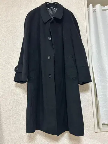 캐시미어 100% 블랙 울 롱 코트 이탈리아제