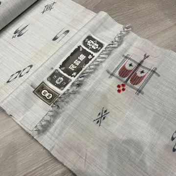 에치고 명주 민예 무늬 명주 기모노 옷감 100% 실크