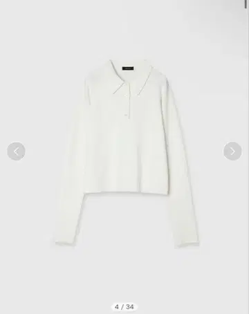 anuans 울 니트 피케 셔츠 아이보리