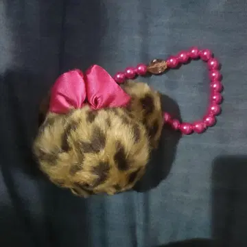 디즈니 레오파드 무늬 미니 퍼 스트랩 키링