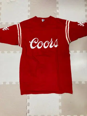 빈티지 artex 쿠어스 Coors 로고 레드 7부 소매 티셔츠