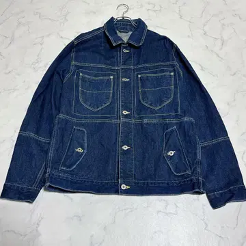 데님 자켓 다크 블루 [ L 상당 ] 백 로고 두꺼운 원단 새상품급