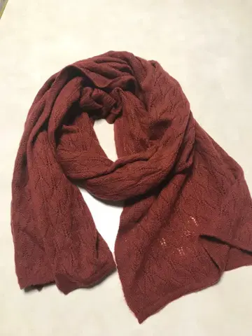 LUCIANO SOPRANI 캐시미어 스톨 벽돌색 새상품급