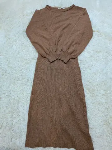MOUSSY 브라운 니트 원피스 긴팔