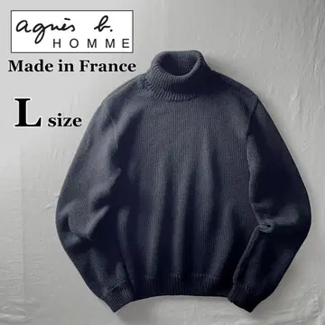 90s 프랑스제 터틀넥 두꺼운 원단 로우게이지 니트 k6