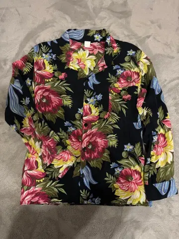 50s 60s 긴팔 하와이안 레이온 셔츠 빈티지