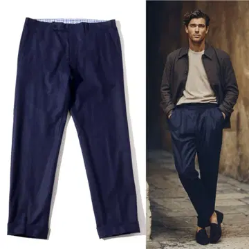 Ambrosi 앙브로지 팬츠 슬랙스 더블 네이비 네이비 XL 이상