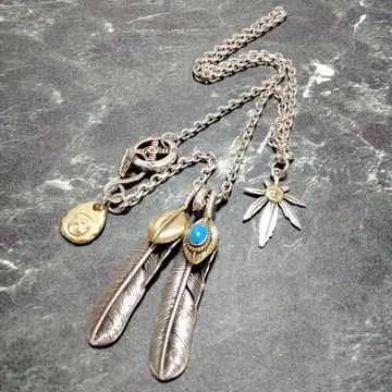 [ 인기, 재판매 ] 스테인리스 깃털 모티브 목걸이 64cm 인디언