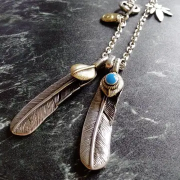 [ 인기, 재판매 ] 스테인리스 깃털 모티브 목걸이 64cm 인디언