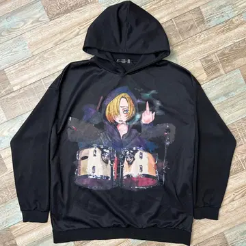 ankoROCK 후디 후드티 블랙 프리 루즈한 사이즈감