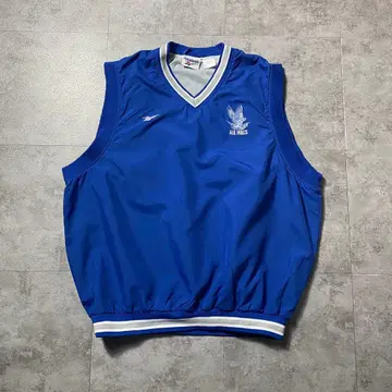 90s 리복 에어포스 자수 로고 라인 리브 블루 나일론 베스트