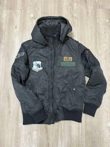 ALPHA INDUSTRIES 플라이트 자켓 M 블랙 나노유니