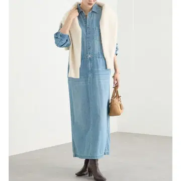 새상품 [ MONN ] 데님 셔츠 원피스 블루 사이즈 36