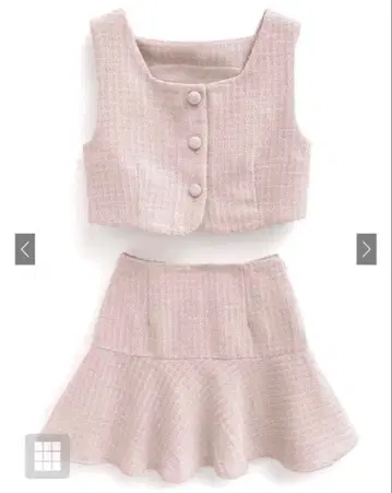 그레일 트위드 뷔스티에 x 미니 스커트 셋업 핑크[dk1255]