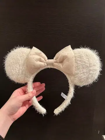 미키 귀 머리띠 (크림색)