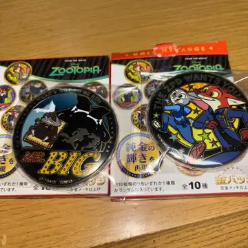 주토피아 금 캔뱃지 닉 주디 MR.BIG