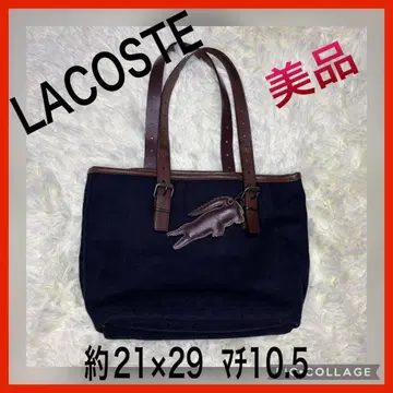 LACOSTE 네이비 토트백 약 21 x 29 x 10.5cm
