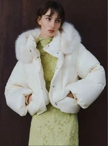 후드 퍼 숏 다운 코트