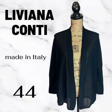 [리비아나 콘티] 울 실크 시어 가디건 네이비 이탈리아제 비침 3L