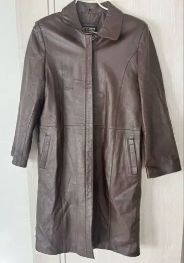 mimitt 브라운 가죽 롱 코트 양가죽 M 사이즈