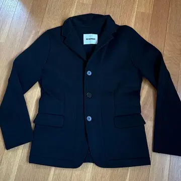 질 샌더 울 저지 자켓 블랙