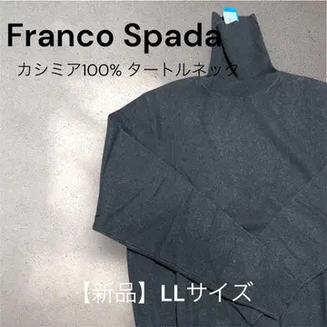 [ 프랑코 스파다 ] 새상품 네이비 캐시미어 100% 터틀 LL