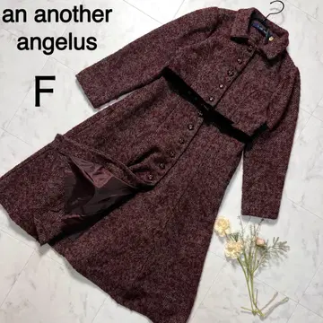 안 어나더 안젤라스 트위드 울 롱 코트 호두 단추 프리