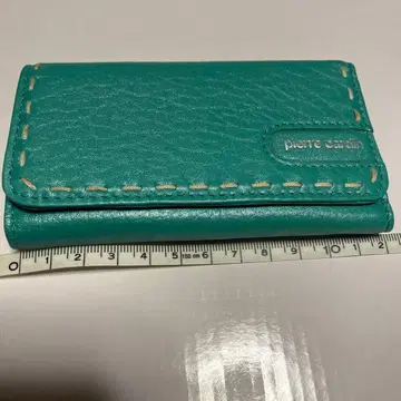 피에르 가르뎅 터콰이즈 가죽 키케이스
