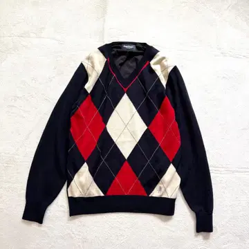 Paul Stuart SPORT 2WAY 아가일 V넥 니트 M