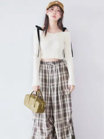 SNIDEL 와이드 디자인 팬츠 LBEG