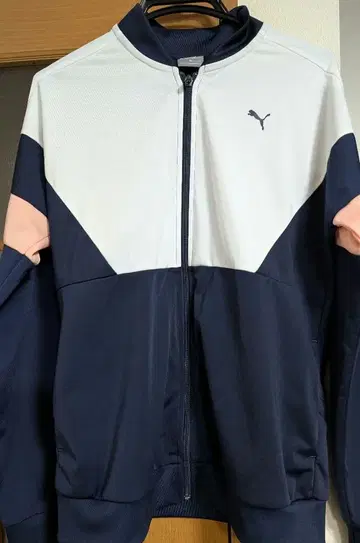 PUMA 집업 자켓 네이비/화이트/핑크