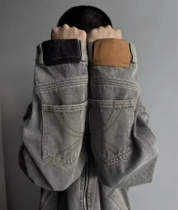 그레이 데님 집업 자켓