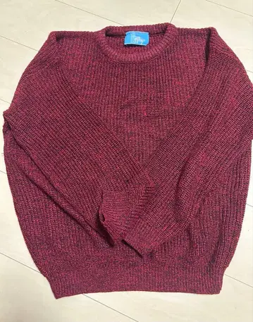 버건디 니트 스웨터 크루넥