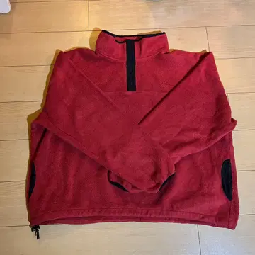 Cabela's 빨간색 하프 지퍼 플리스 자켓 XL