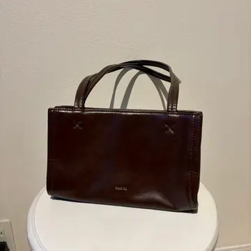 STAND OIL 브라운 가죽 토트백 가죽 백 핸드백