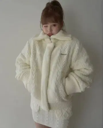 andmary 메리 퀼팅 니트 재킷