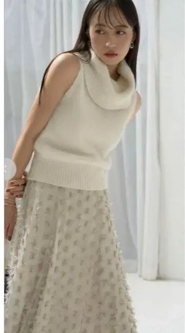 snidel 디자인 튤 스커트