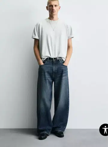 ZARA 배기핏 데님 팬츠 36/블루