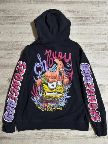 H&M 에이치앤엠 스펀지밥 콜라보 후드티 블랙 XL