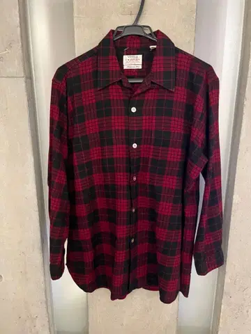 60s VIYELLA by ARROW 울 오픈 카라 셔츠