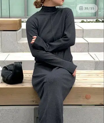 핑거 슬리브 프티 하이 리브 원피스 by SON ] SELECT MOCA