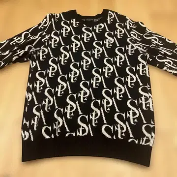 St Andrews 블랙/화이트 니트 스웨터 LL