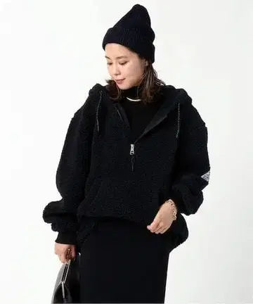 케이프 하이 보아 후디 풀오버 하프 지퍼 보아 플리스 후드티