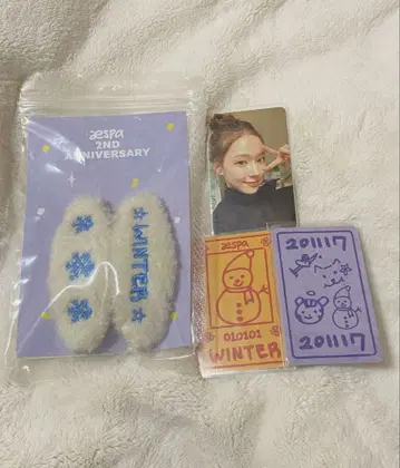 aespa 윈터 2주년 md 트레이딩 카드 헤어핀