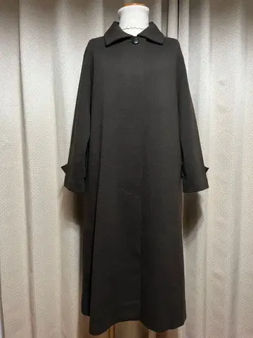 다크 브라운 울 니트 코트