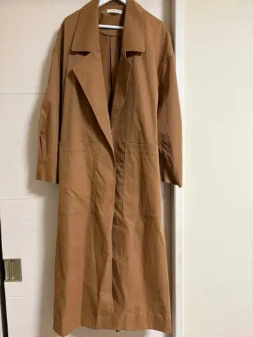 브라운 트렌치코트 롱 기장